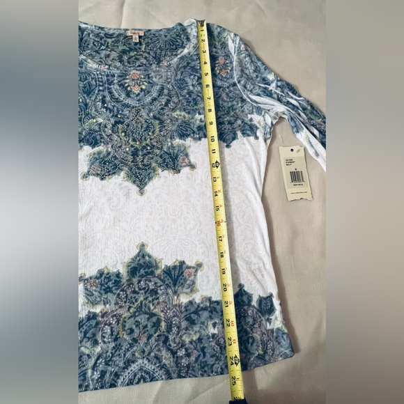 Women’s NWT Reba long sleeves light weigjt blue/white top,shirt sizes S - Picture 8 of 13